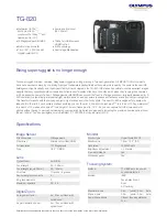 Olympus TG-820 Specifications preview