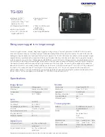 Предварительный просмотр 1 страницы Olympus TG-820 Specifications