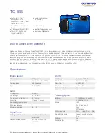 Preview for 1 page of Olympus TG-835 Specifications