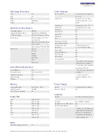 Preview for 3 page of Olympus Tough TG-810 Specifications