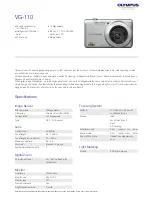 Предварительный просмотр 1 страницы Olympus VG-110 Specifications