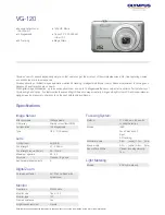 Olympus VG-120 Specifications preview