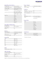 Preview for 3 page of Olympus VG-170 Specifications