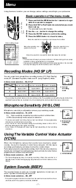 Preview for 7 page of Olympus VN-120 User Manual