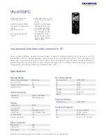 Olympus VN-8700PC Specifications preview