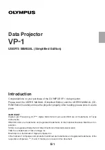 Olympus VP-1 - Data Projector - DLP User Manual preview