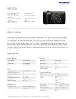 Preview for 1 page of Olympus VR-370 Specifications