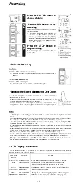 Предварительный просмотр 4 страницы Olympus WS 100 - 64 MB Digital Voice Recorder Instructions Manual