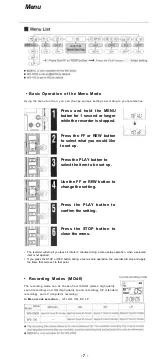 Предварительный просмотр 7 страницы Olympus WS 100 - 64 MB Digital Voice Recorder Instructions Manual