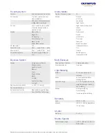 Preview for 2 page of Olympus XZ-1 Specifications