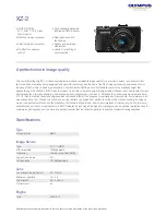 Olympus XZ-2 Specifications preview