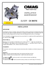 Предварительный просмотр 2 страницы OMAS CX MATIC Installation & Maintenance