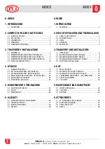 Preview for 2 page of OMCA SMV Use And Maintenance Manual