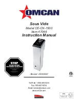 Предварительный просмотр 1 страницы Omcan 47046 Instruction Manual