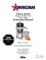 Предварительный просмотр 1 страницы Omcan JE-BR-1750 Instruction Manual