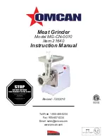 Preview for 1 page of Omcan MG-CN-0010 Instruction Manual