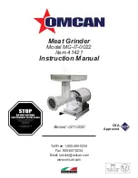 Preview for 1 page of Omcan MG-IT-0022 Instruction Manual