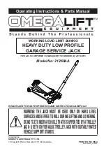 Предварительный просмотр 1 страницы Omega Lift Equipment 21260AA Operating Instructions & Parts Manual