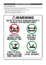 Preview for 3 page of Omega Lift Equipment 21260AA Operating Instructions & Parts Manual