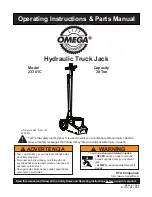 Omega Lift Equipment 23301C Operating Instructions & Parts Manual preview