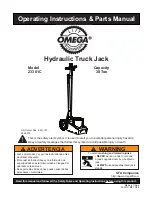 Предварительный просмотр 1 страницы Omega Lift Equipment 23301C Operating Instructions & Parts Manual