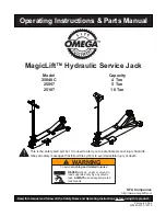 Omega Lift MagicLift 25048C Operating Instructions & Parts Manual preview