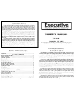 Preview for 1 page of Omega Research & Development Executive VIP 4000 Owner'S Manual