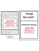 Preview for 1 page of Omega Vehicle Security RS-110-DP Operation Manual