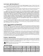 Предварительный просмотр 2 страницы Omega 22040C Operating Instructions & Parts Manual