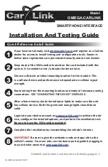 Preview for 1 page of Omega Carlink OMEGA-CARLINK Installation & Testing Booklet