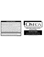 Omega Comfort Start Operating & Installation Instructions Manual предпросмотр