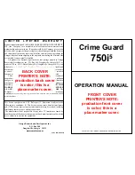 Предварительный просмотр 1 страницы Omega Crime Guard 750i5 Operation Manual