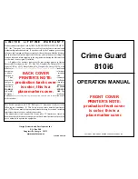 Preview for 1 page of Omega Crime Guard 810i6 Operation Manual