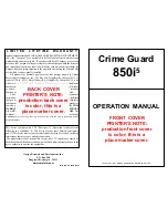 Предварительный просмотр 1 страницы Omega Crime Guard 850i5 Operation Manual