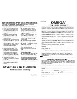 Preview for 2 page of Omega EP95 Owner'S Manual