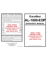 Предварительный просмотр 1 страницы Omega Excalibur AL-1000-EDP Operation Manual