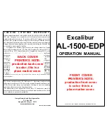 Предварительный просмотр 1 страницы Omega Excalibur AL-1500-EDP Operation Manual