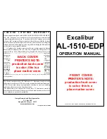 Omega Excalibur AL-1510-EDP Operation Manual предпросмотр