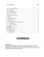 Preview for 3 page of Omega FMG 91 User Manual