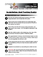 Предварительный просмотр 1 страницы Omega GPS-D4500 Installation Manual