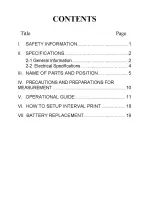 Preview for 3 page of Omega HH1304P User Manual