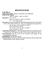 Preview for 4 page of Omega HH501AE Product Manual