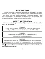 Preview for 3 page of Omega HH501AK User Manual