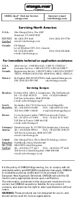 Preview for 2 page of Omega HH506RA User Manual