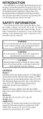 Preview for 3 page of Omega HH506RA User Manual