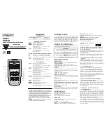 Preview for 1 page of Omega HH804 Instruction Sheet