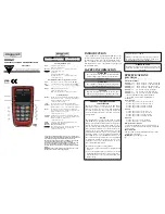 Предварительный просмотр 1 страницы Omega HH806W Instruction Sheet