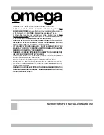 Preview for 1 page of Omega K181V90 Instructions For Installation And Use Manual