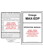 Preview for 1 page of Omega MAX-EDP Operation Manual