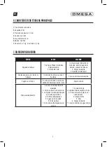 Preview for 4 page of Omega MELBOURNE OM16B User Manual